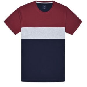 Navy Color Block Crew Neck T-shirt