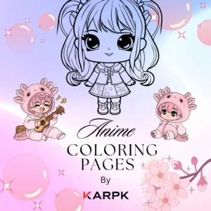 Anime Coloring Book for Kids & Teens | 30 Pages Printable Digital Download