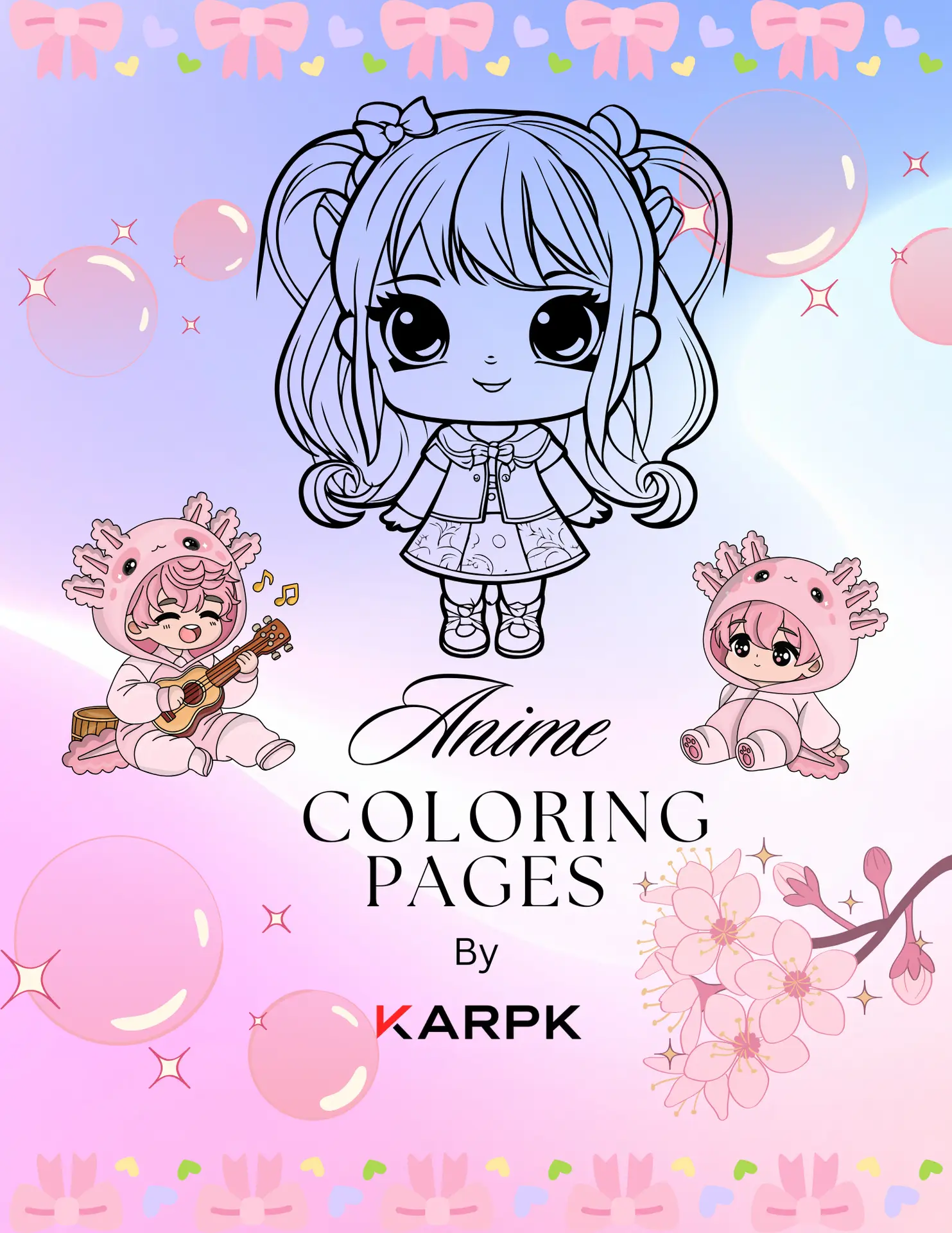 Anime Coloring Book for Kids & Teens | 30 Pages Printable Digital Download