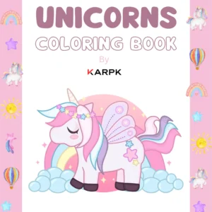 Magical Unicorn Coloring Book for Kids | Printable Fantasy Coloring Pages | Digital Download