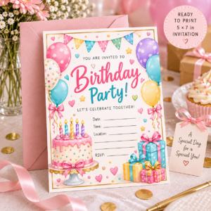 Pastel Rainbow Birthday Party Printables Bundle