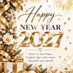 Happy New Year 2027 Printable Card