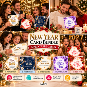 Printable New Year Card Bundle 2027
