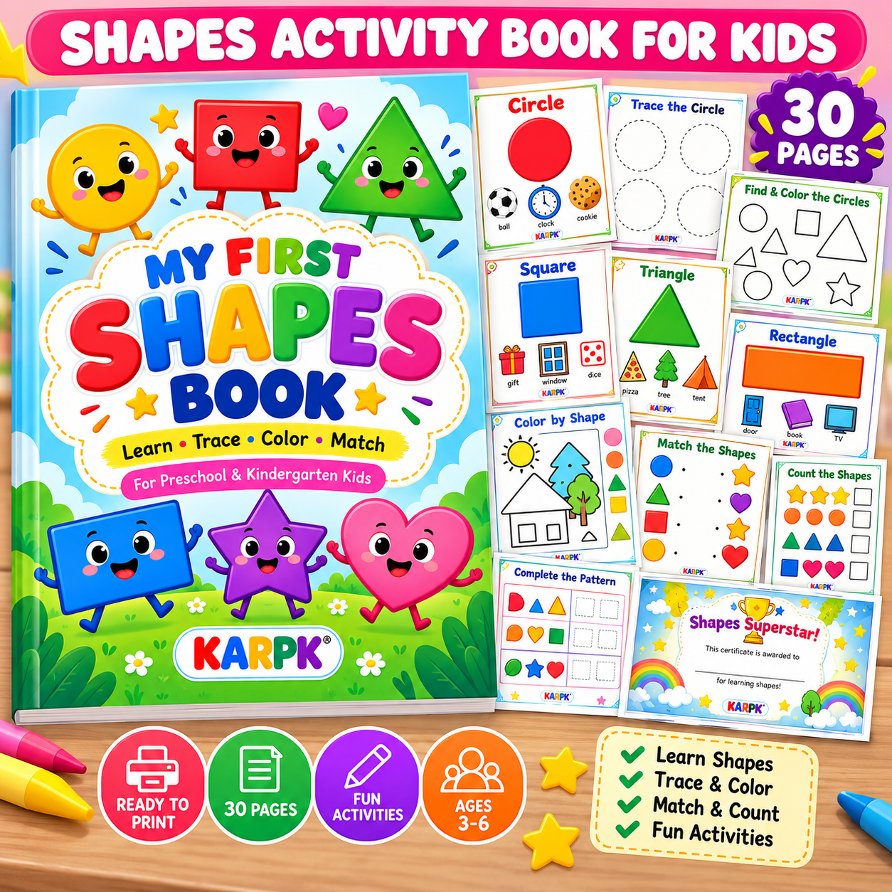 Printable Shapes Book for Kids