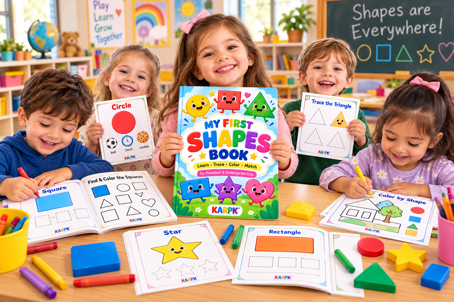 Printable Shapes Book for Kids | 30-Page Preschool Shapes Worksheets | Tracing, Coloring & Matching Activities | PDF - Image 2