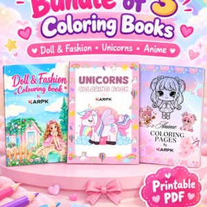 3 Kids Coloring Books Bundle