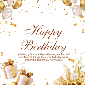 Gold & White Printable Birthday Card